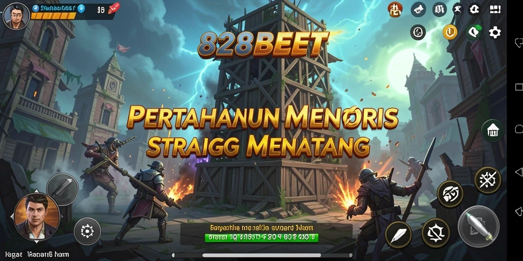 Tampilan gameplay menara yang strategis dan menarik di 828BET.