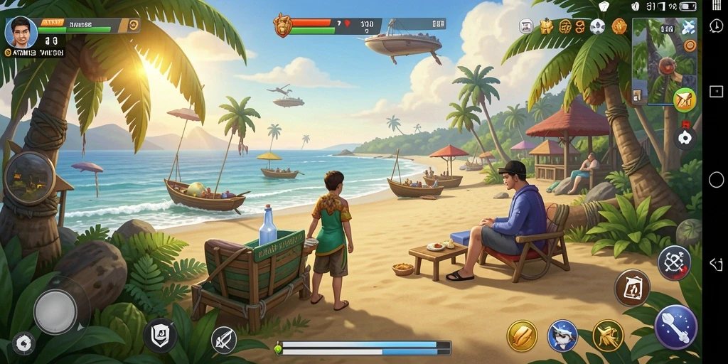 Tampilan gameplay ATOM138 yang menarik dan penuh warna.