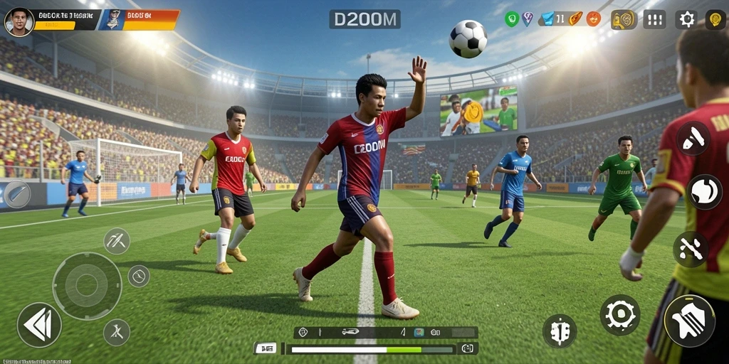 Tampilan gameplay D200M yang seru dan menegangkan dalam olahraga.