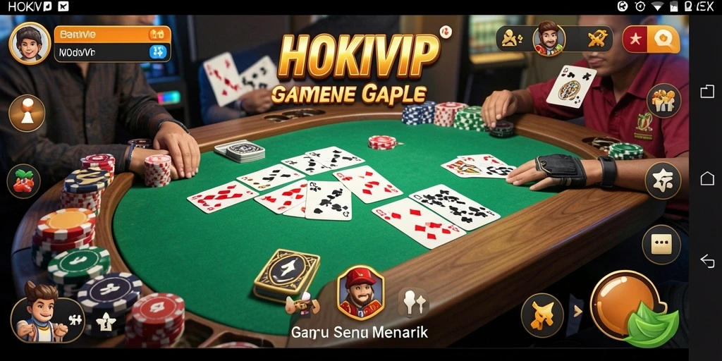 Tampilan gameplay HOKIVIP yang seru saat bermain Gaple.