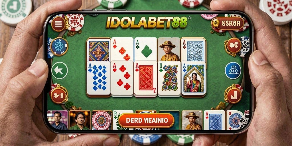 Tampilan utama gameplay IDOLABET88 yang menampilkan momen seru permainan Domino.