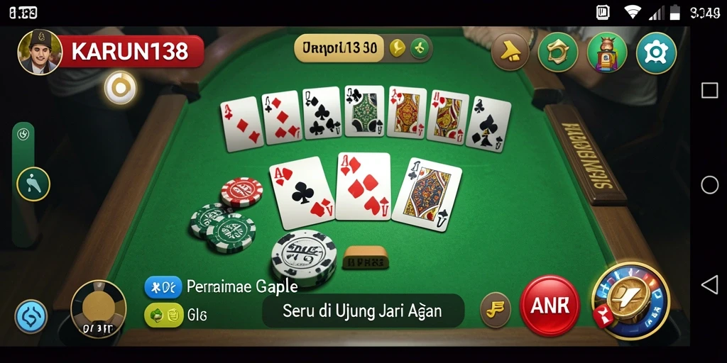 Screenshot gameplay Gaple yang seru dan menantang di KARUN138.