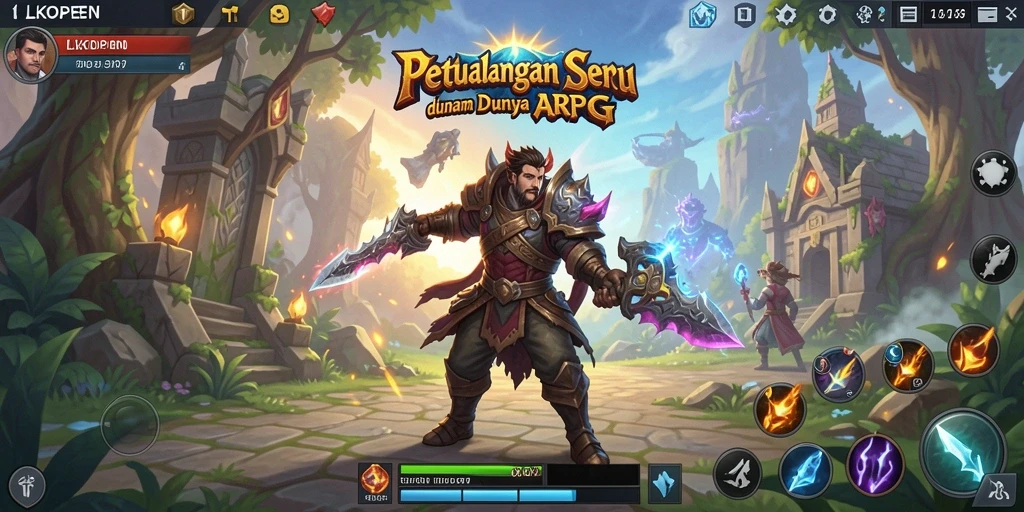 Tampilan gameplay seru dengan aksi pertempuran mendebarkan.