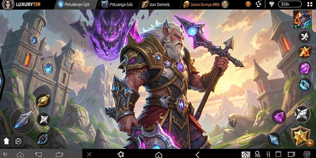 Screenshot gameplay LUXURY138 menampilkan aksi pertempuran yang mendebarkan.