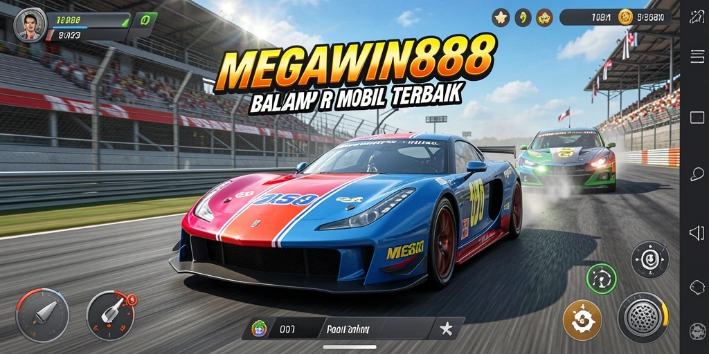 Tampilan seru gameplay balap di MEGAWIN888 dengan grafik memukau.