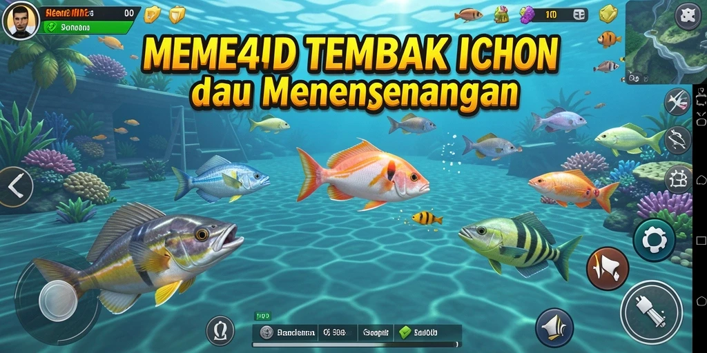 Tampilan gameplay seru saat menembak ikan di MEME4D.