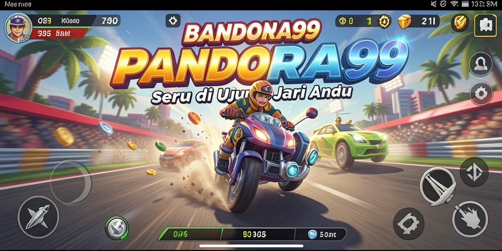 Gameplay PANDORA99 menampilkan balapan seru dengan grafis yang menakjubkan.
