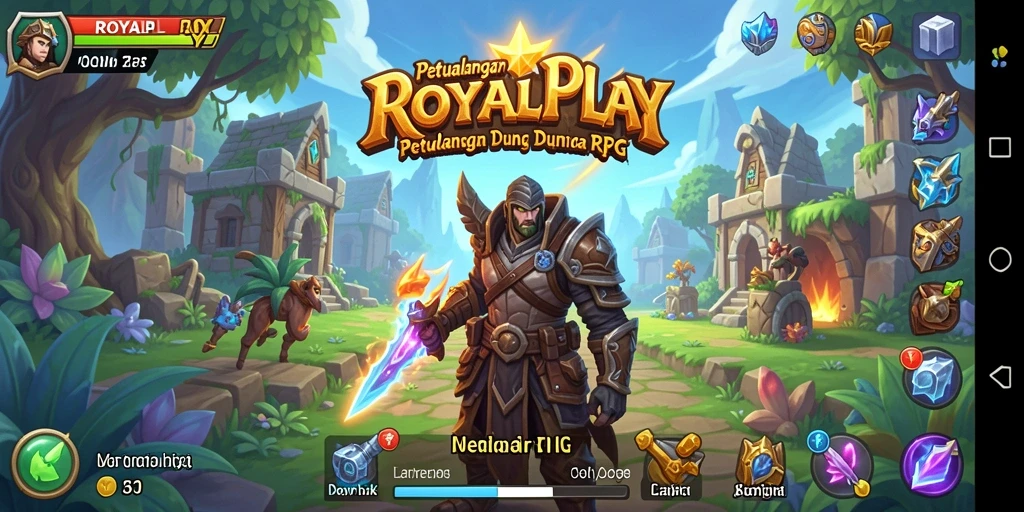 Screenshot gameplay ROYALPLAY menampilkan pertarungan seru dengan karakter yang keren.