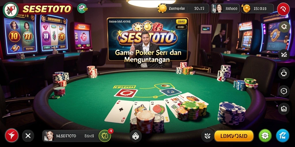 Tampilan gameplay SESETOTO yang menarik dan interaktif saat bermain Poker.