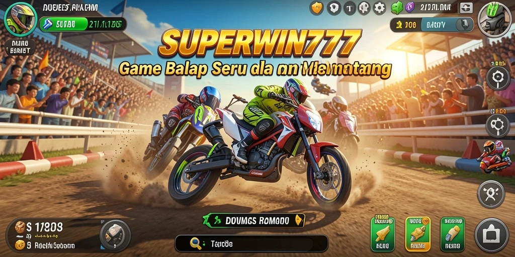 Tangkapan layar gameplay <strong>SUPERWIN777</strong> menampilkan aksi balap yang mendebarkan.