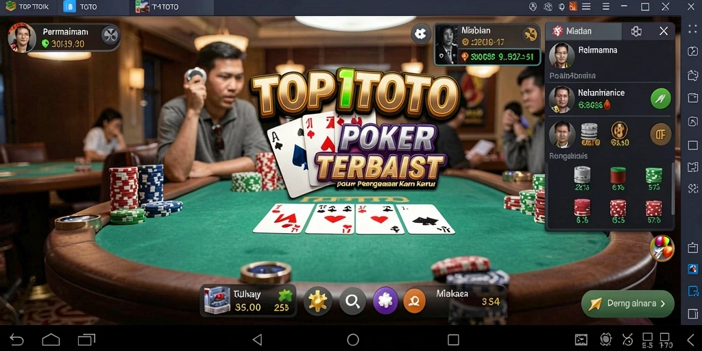 Screenshot Game TOP1TOTO menampilkan aksi seru bermain Poker.