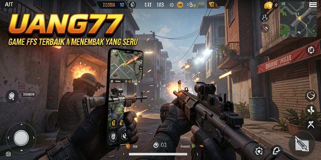 Screenshot utama UANG77 yang menunjukkan aksi tembak-menembak yang mendebarkan.