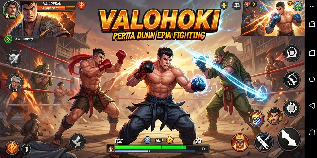 Tampilan screenshot gameplay VALOHOKI yang menampilkan pertarungan seru antara karakter.
